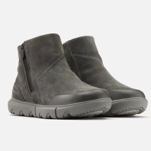 SOREL Explorer II Zip Waterproof Ankle Boot Quarry Grill Gray NWOB